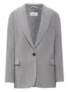 Peserico Button Single-breasted Jacket In Gray