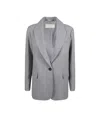 Peserico Button Single-breasted Jacket In Gray