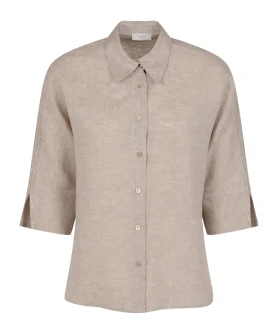 PESERICO BUTTON-UP LINEN SHIRT