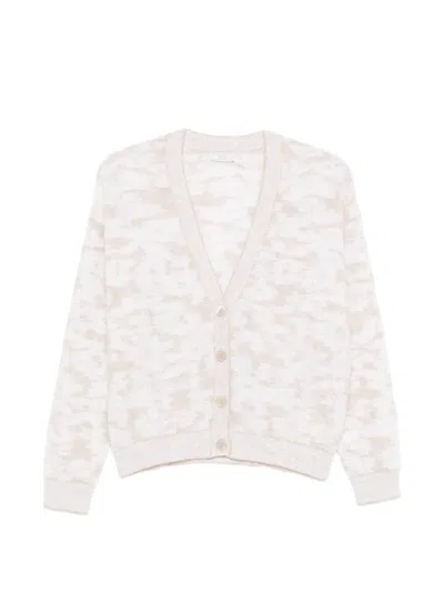 Peserico Button-up V-neck Cardigan In Neutral