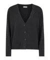 Peserico Button V-neck Sweater In Black