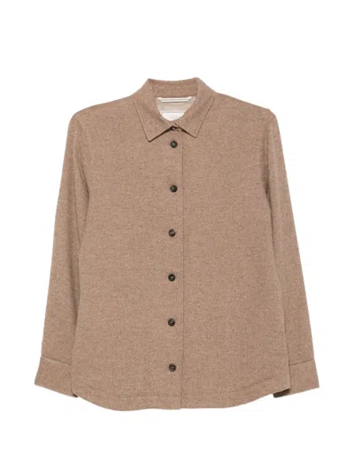 Peserico Button-down Shirt Jacket In Brown