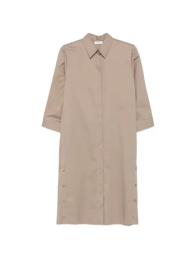 Peserico Button-down Shirt Midi Dress In Brown