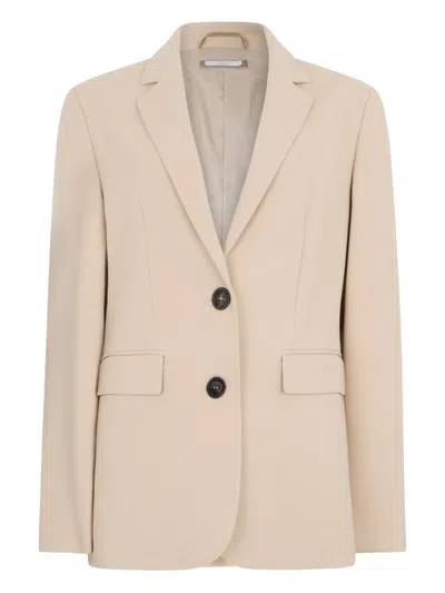 Peserico Buttoned Blazer In Neutral