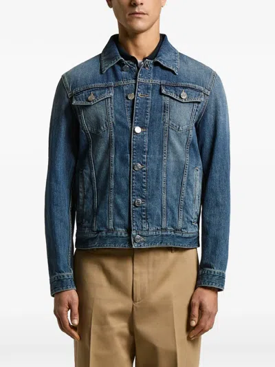 Peserico Buttoned Denim Jacket In Blue