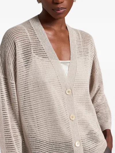 Peserico Buttoned Knitted Cardigan In Pattern