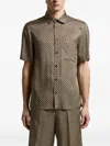 Peserico Buttoned Patterned Shirt In Brown