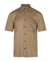 Peserico Buttoned Patterned Shirt In Brown