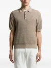 Peserico Buttoned Polo In Neutral