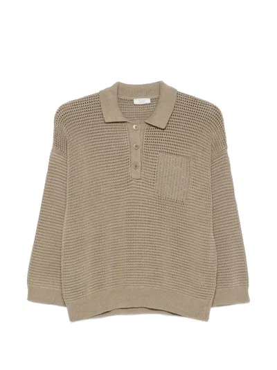 Peserico Buttoned Polo Shirt In Neutral