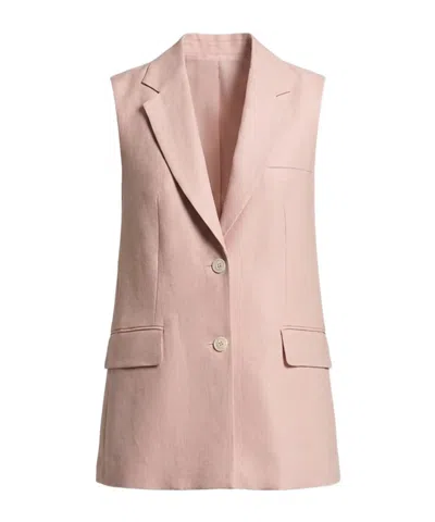 Peserico Single Breasted Blazer Vest In Pink