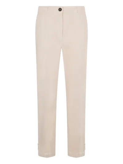 Peserico Buttoned Straight Trousers In Brown