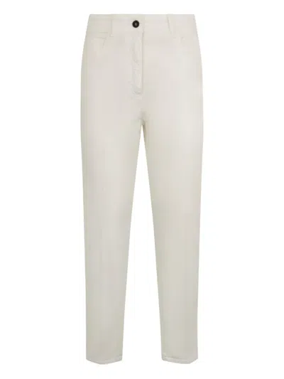 Peserico Buttoned Straight Trousers In Neutral