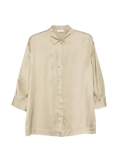 Peserico Buttoned-cuff Viscose Shirt In Neutral