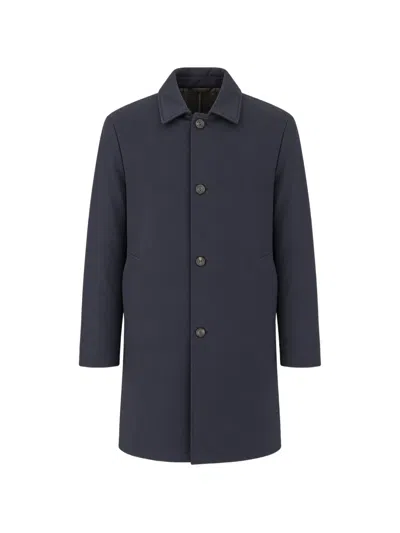 Peserico Button-fastening Coat In Blue