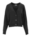 Peserico Button-front Long-sleeve Knit Top In Black