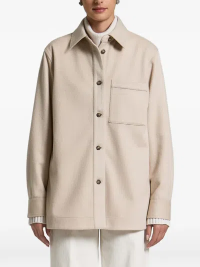 Peserico Button-up Chest-pocket Jacket In Neutral