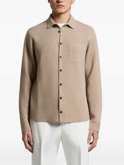 Peserico Button-up Chest-pocket Shirt In Neutral
