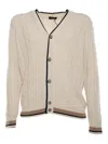 Peserico Knitted Sweater With Twisted Cuffs In Beige