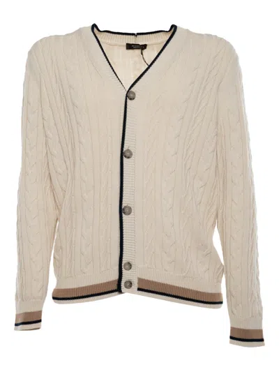 Peserico Knitted Sweater With Twisted Cuffs In Neutral