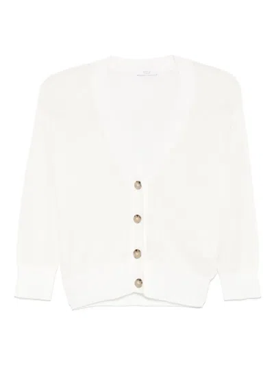 Peserico Cable-knit Cardigan In White