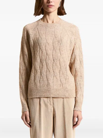 Peserico Cable Knit Crew Neck Knitwear In Multi