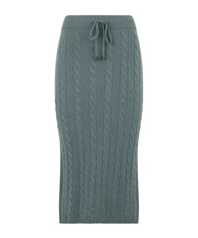 Peserico Cable-knit Mid Skirt In Green