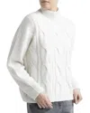 Peserico Cable Knit Mock Neck Sweater In Natural White