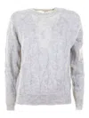 Peserico Knitted Round-neck Sweater In Gray