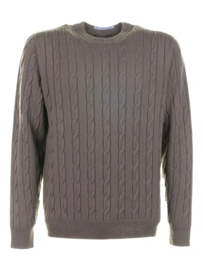 Peserico Cable-knit Sweater In Gray