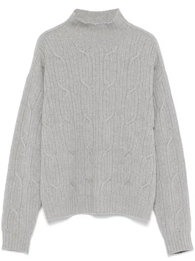 Peserico Cable-knit Sweater In Grey