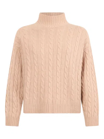 Peserico Cable-knit Sweater In Pink