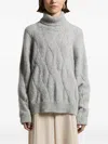 Peserico Cable-knit Turtleneck Sweater In Gray