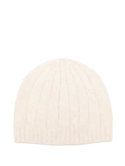Peserico Cable-knit Beanie Hat In Neutrals
