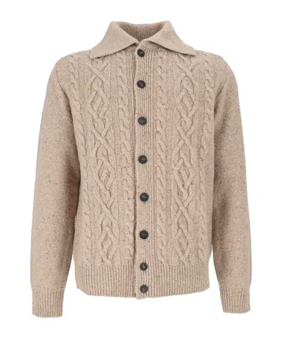 Peserico Cable-knit Button-front Cardigan In Neutral