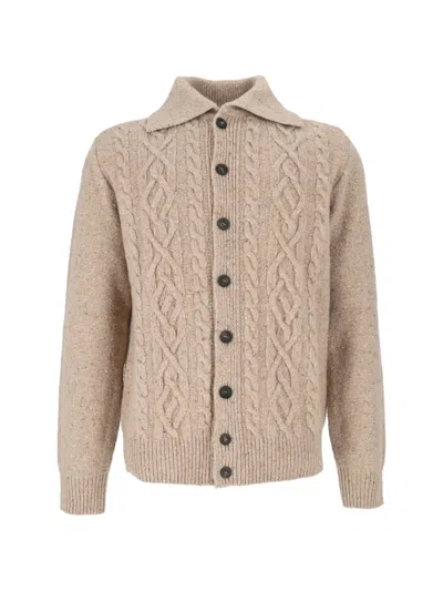 Peserico Cable-knit Button-up Cardigan In Neutral
