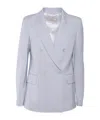 Peserico Double-breasted Tailored Jacket With Classic Lapel In Blue
