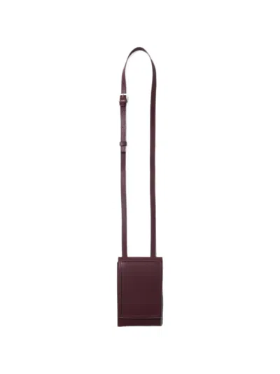 Peserico Calf Leather Foldover Crossbody Mini Bag In Burgundy