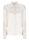 Peserico Long Sleeve Collared Silk Shirt In Neutral