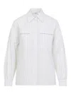 Peserico Concealed Button Long Sleeve Blouse In White