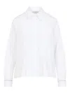 Peserico Cropped Cotton Shirt Buttoned Cuffs In White