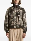 Peserico Camouflage-pattern Zip-front Jacket In Gray