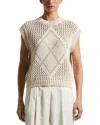 Peserico Cap Sleeve Sweater In Quartz Sand