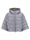 Peserico Cape Down Jacket Casual Jackets And Parka Gray In Gray