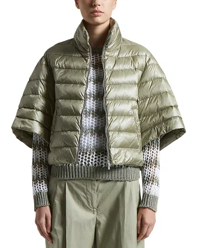 Peserico Cape Puffer Jacket In Eucalyptus