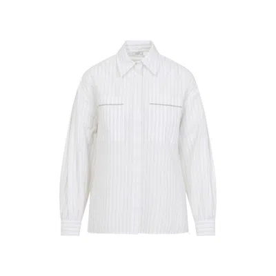 Peserico Cappucino Cotton Striped Shirt
