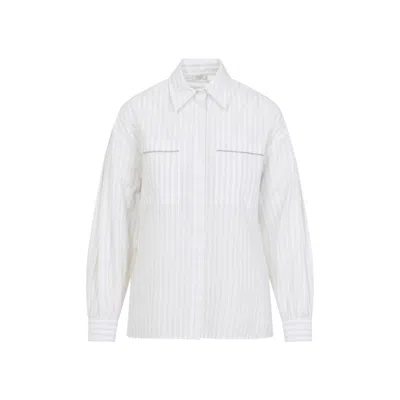 PESERICO PESERICO CAPPUCINO COTTON STRIPED SHIRT