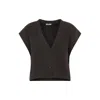 Peserico Speckled-effect Short-sleeves Cardigan In Brown