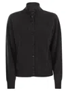 Peserico Button-fastening High-neck Cardigan In Black