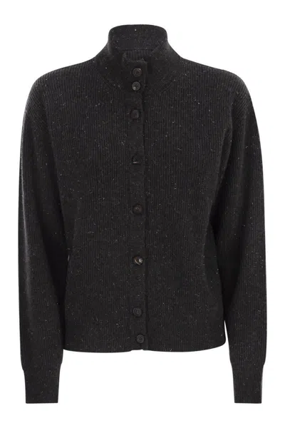 Peserico Button-up Sweater In Black